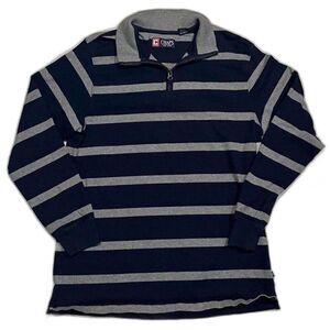 Chaps Ralph Lauren Mens ¼ Zip Pull Over Navy and Gray